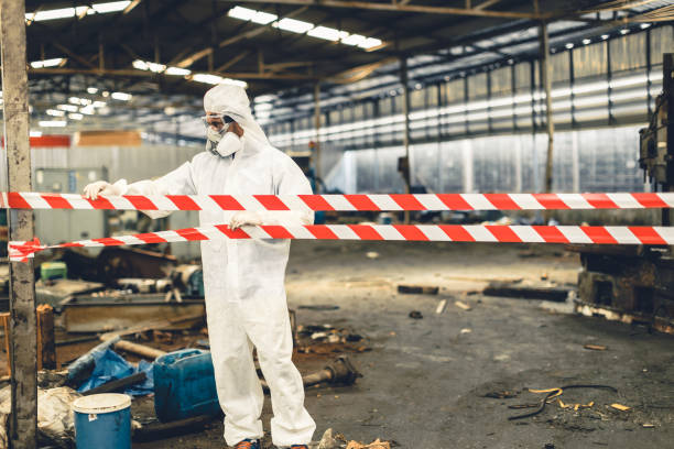 Professional Biohazard Cleanup technician working in Fowler, MI